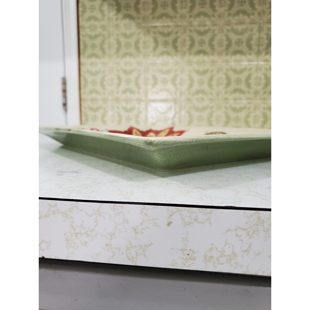 Carynthum by Pier 1 Imports 16” Rectangular Serving Plate Floral Design - Picture 5 of 11